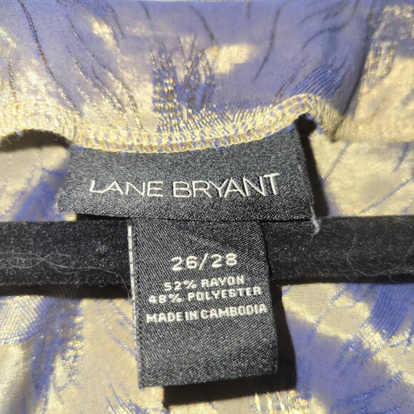 Lane Bryant Gold Blue Blouse Size 26/28 - Picture 4 of 4
